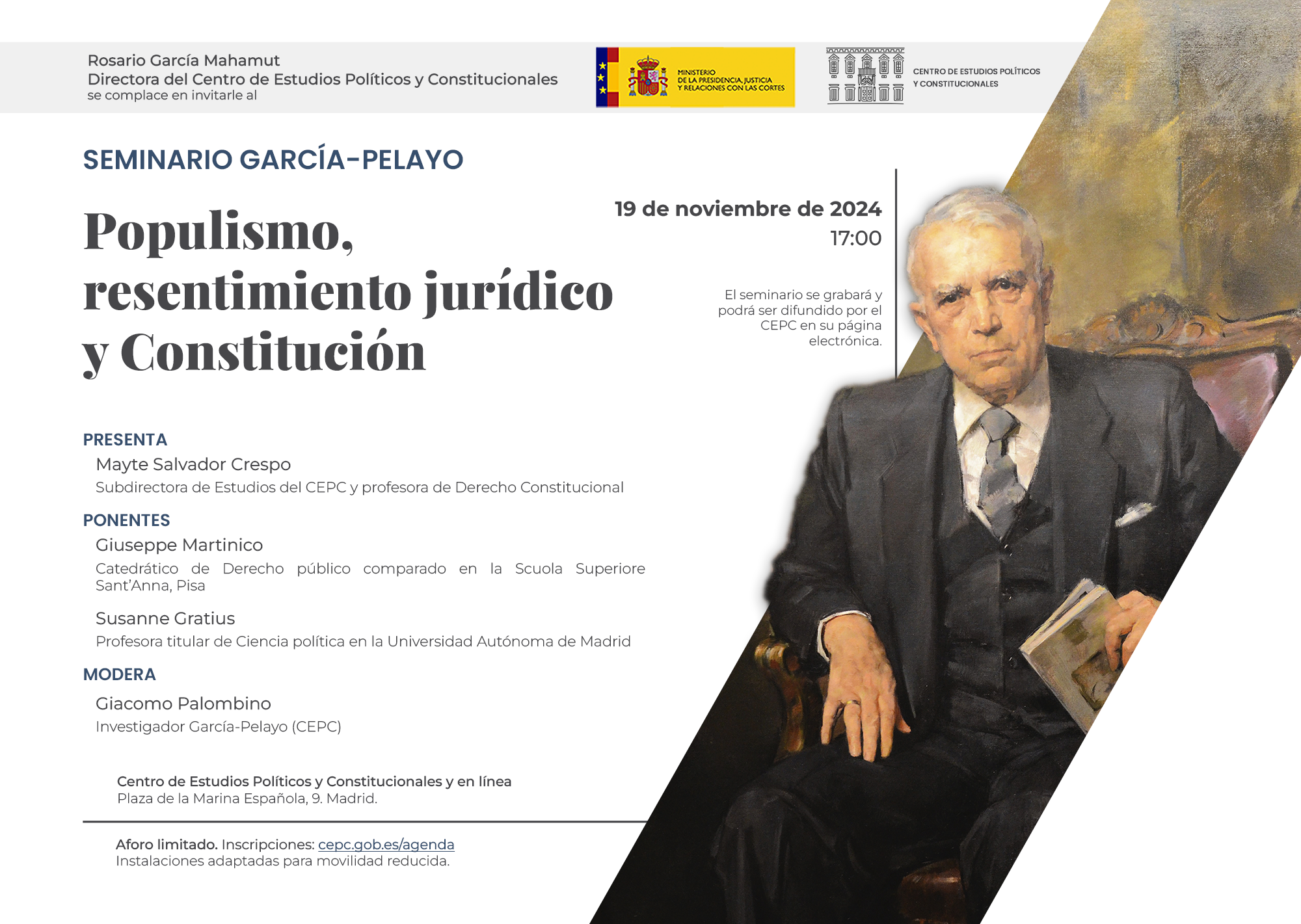 Seminario García-Pelayo "Populismo, resentimiento jurídico y Constitución"