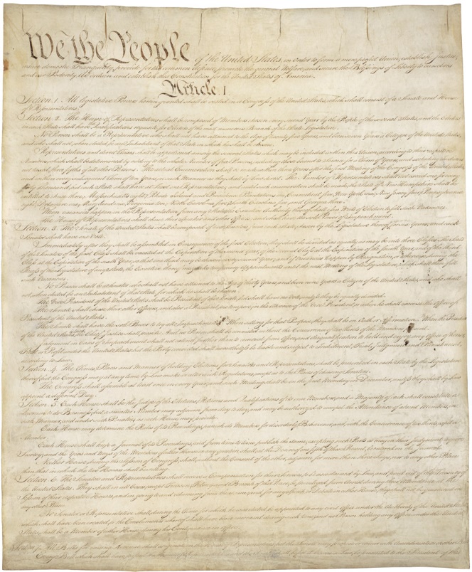 La Constitución de los Estados Unidos de América, 1787, Artículo Uno.