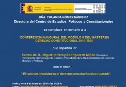 CONFERENCIA INAUGURAL DEL MODULO III DEL MÁSTER EN DERECHO CONSTITUCIONAL 2019-2020