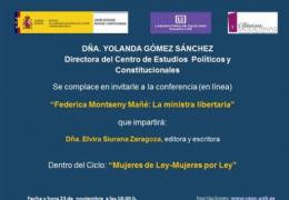 Conferencia (en línea) “Federica Motseny Mañe: La ministra libertaria” (23/11/2020)