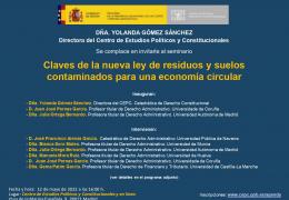 Seminario: "Claves de la nueva ley de residuos y suelos contaminados para una economía circular"