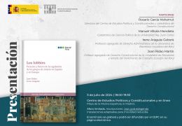 Presentación del libro "Los lobbies. Presente y futuro de la regulación de los grupos de interés en España y en Europa"