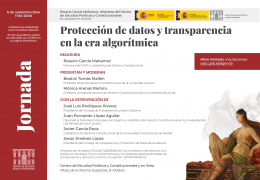 Jornada "Protección de datos y transparencia en la era algorítmica"