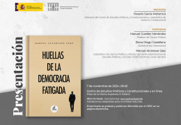 Presentación del libro "Huellas de la democracia fatigada"